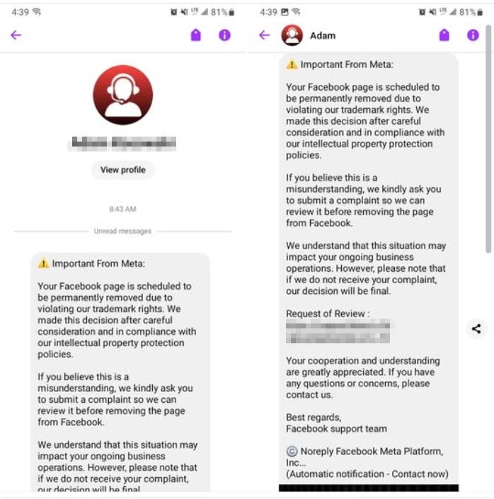 facebook scam