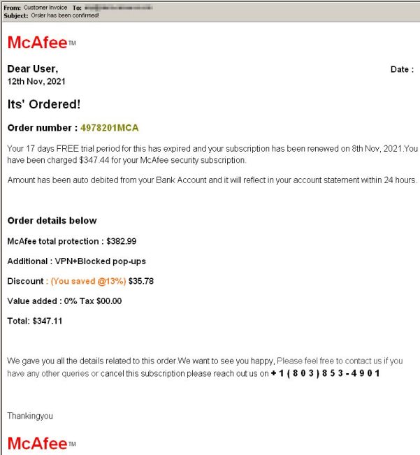 McAfee Scam