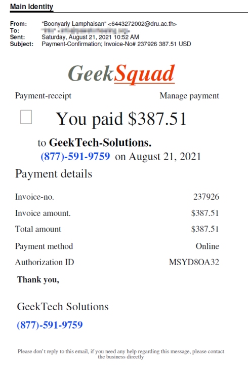 Geek Squad Scam