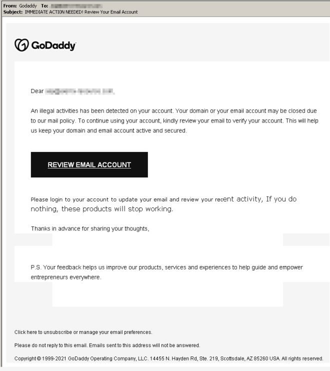 GoDaddy Scam