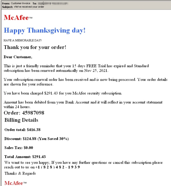 McAfee Scam