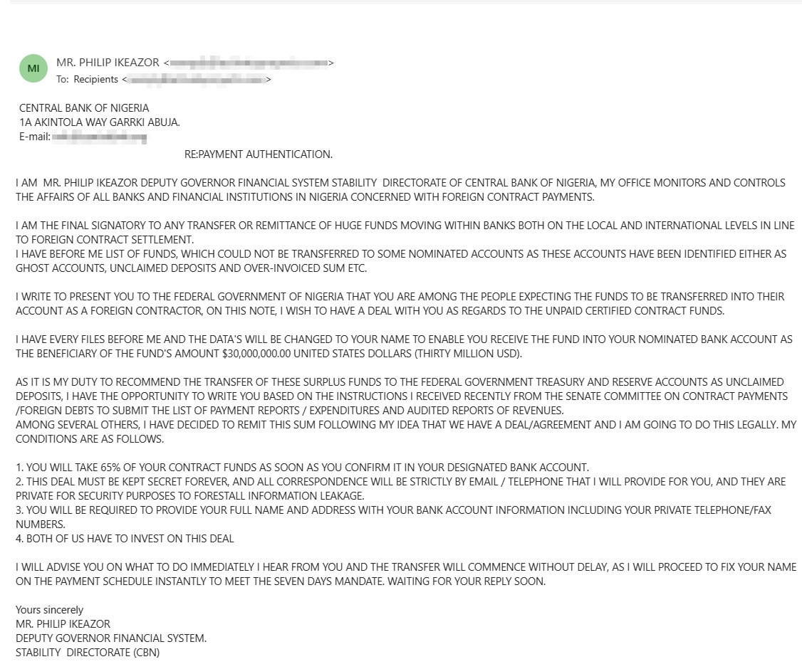 Nigeria Scam