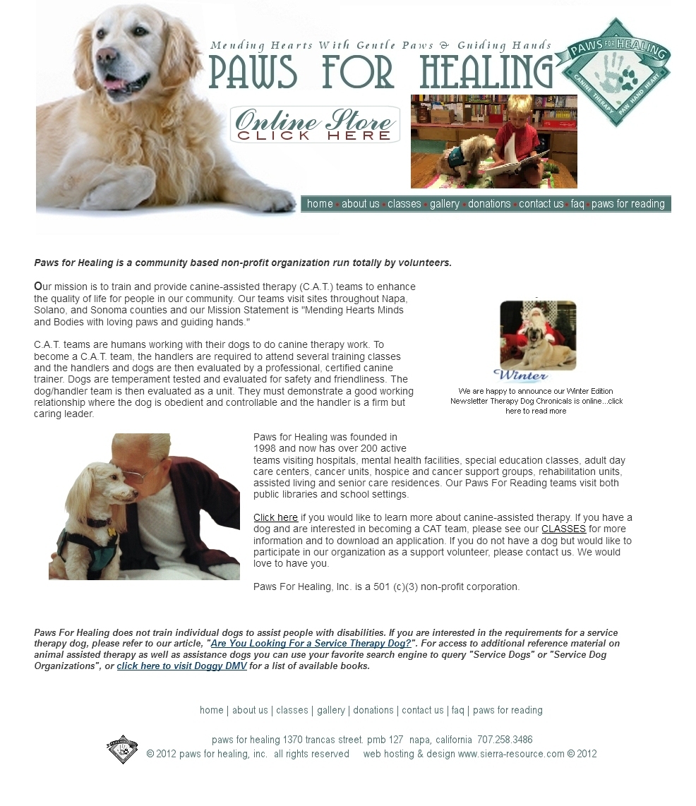 nonprofit custom website design Sierra Resource