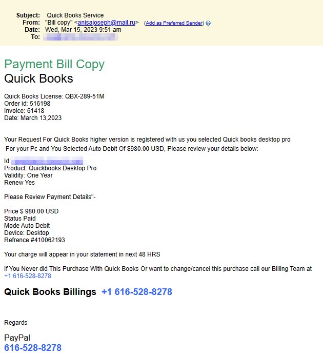 Quick Books Scam
