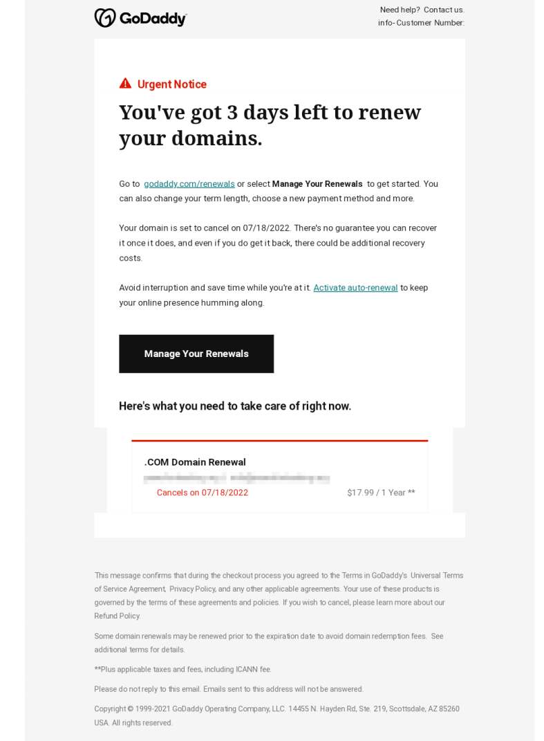 GoDaddy Scam
